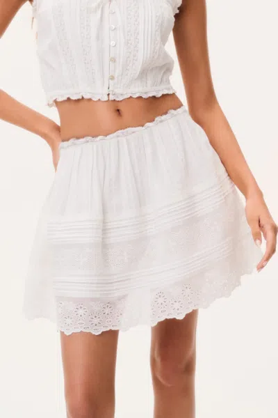 Loveshackfancy Sani Skirt Optic White In Multi