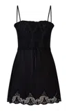Loveshackfancy Sanna Lace-detailed Mini Dress In Black