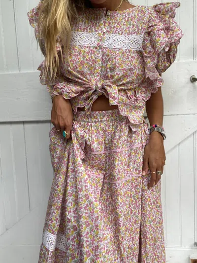 Loveshackfancy Saratoga Skirt Fruity Punch In Multi