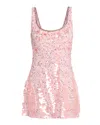 Loveshackfancy Sarine Beaded Mini Party Dress In Pink