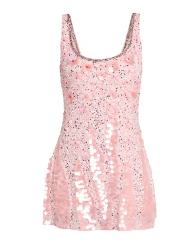 Loveshackfancy Sarine Beaded Mini Party Dress