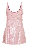 Loveshackfancy Sarine Sequined Mini Dress In Pink