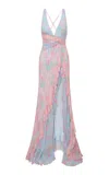 Loveshackfancy Savine Floral Chiffon Maxi Dress In Multi