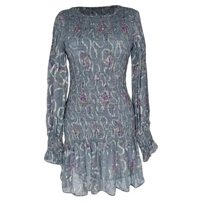Pre-owned Loveshackfancy Scarlett Smocked Mini Dress In Multicolor Silk