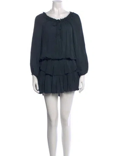 Pre-owned Loveshackfancy Scoop Neck Knee-length Dress In Blue