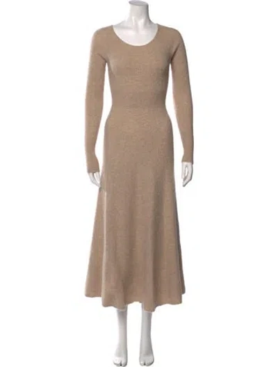 Pre-owned Loveshackfancy Scoop Neck Long Dress In Neutral