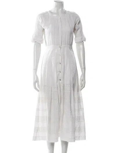Pre-owned Loveshackfancy Scoop Neck Long Dress In Neutral