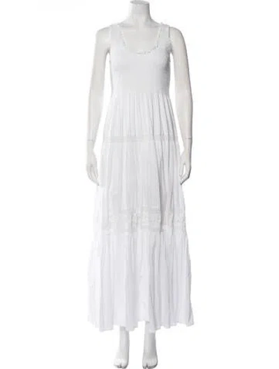 Pre-owned Loveshackfancy Scoop Neck Long Dress In Neutrals