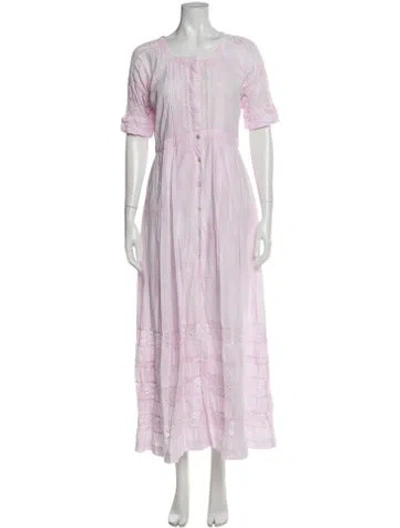 Pre-owned Loveshackfancy Scoop Neck Long Dress In Pink