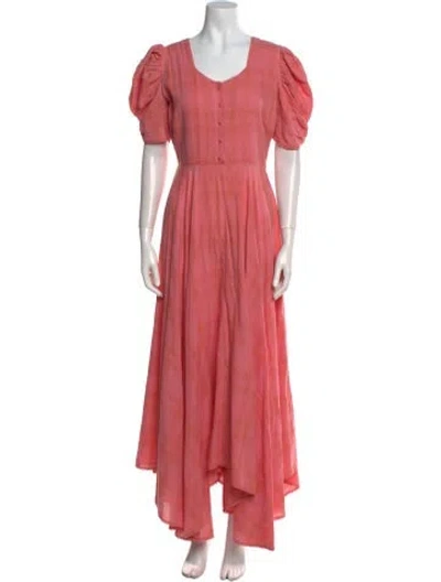 Pre-owned Loveshackfancy Scoop Neck Long Dress In Pink