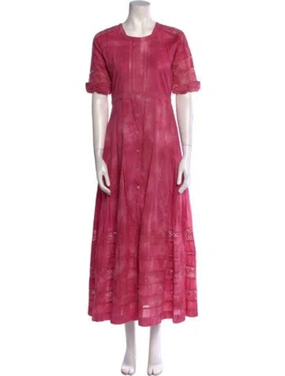 Pre-owned Loveshackfancy Scoop Neck Long Dress In Pink
