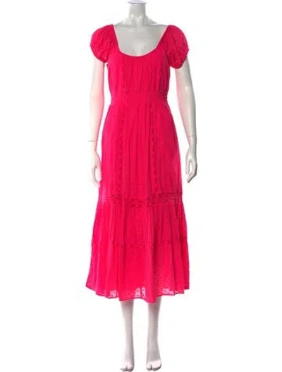 Pre-owned Loveshackfancy Scoop Neck Long Dress In Pink