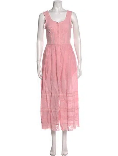 Pre-owned Loveshackfancy Scoop Neck Long Dress In Pink