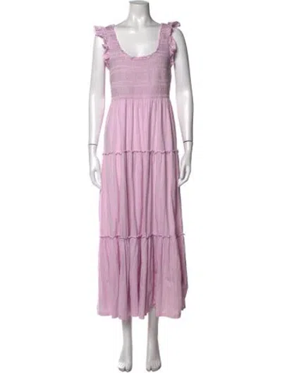 Pre-owned Loveshackfancy Scoop Neck Long Dress In Pink
