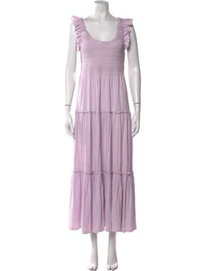 Pre-owned Loveshackfancy Scoop Neck Long Dress In Purple