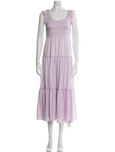 Pre-owned Loveshackfancy Scoop Neck Long Dress In Purple