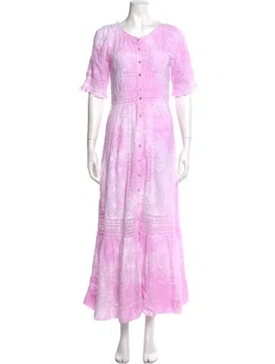 Pre-owned Loveshackfancy Scoop Neck Long Dress W/ Tags In Pink