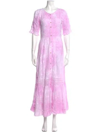 Pre-owned Loveshackfancy Scoop Neck Long Dress W/ Tags In Pink