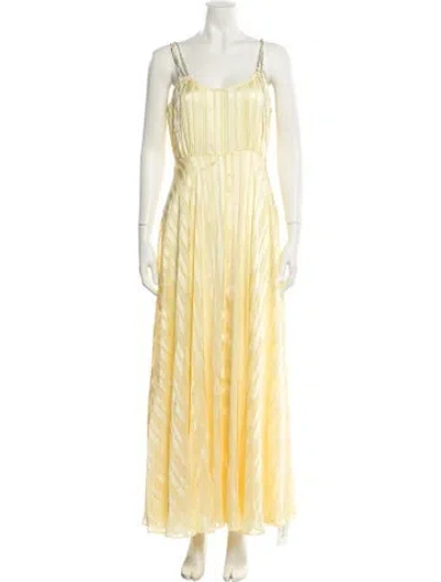 Pre-owned Loveshackfancy Scoop Neck Long Dress W/ Tags In Yellow