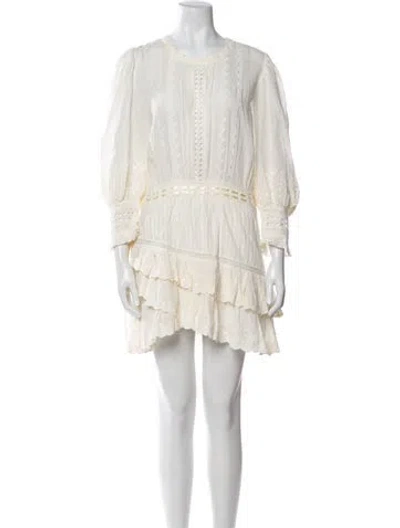 Pre-owned Loveshackfancy Scoop Neck Long Dress In White