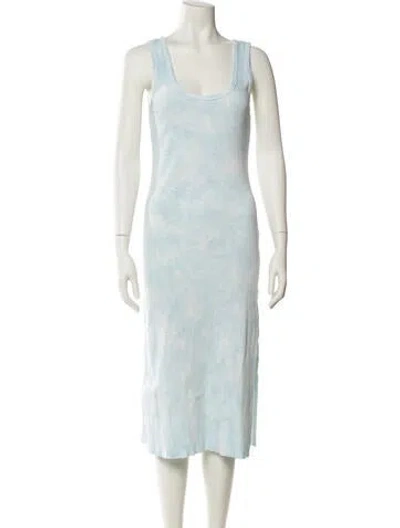 Pre-owned Loveshackfancy Scoop Neck Midi Length Dress In Blue