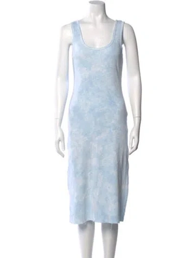 Pre-owned Loveshackfancy Scoop Neck Midi Length Dress In Blue