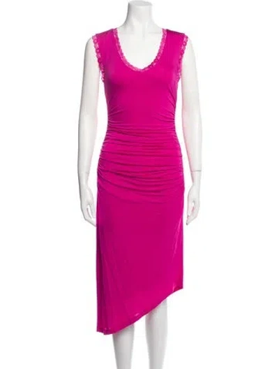 Pre-owned Loveshackfancy Scoop Neck Midi Length Dress In Pink