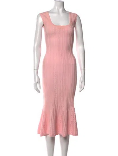 Pre-owned Loveshackfancy Scoop Neck Midi Length Dress In Pink