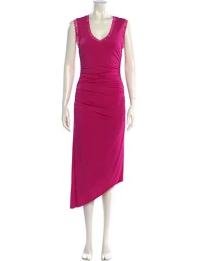 Pre-owned Loveshackfancy Scoop Neck Midi Length Dress W/ Tags In Pink