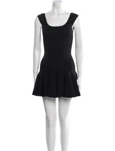Pre-owned Loveshackfancy Scoop Neck Mini Dress In Black