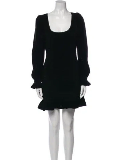 Pre-owned Loveshackfancy Scoop Neck Mini Dress In Black