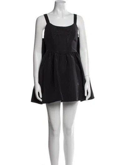 Pre-owned Loveshackfancy Scoop Neck Mini Dress In Black
