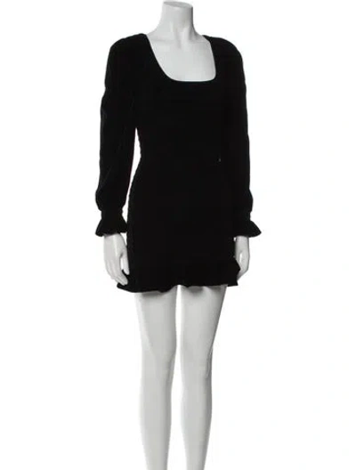 Pre-owned Loveshackfancy Scoop Neck Mini Dress In Black