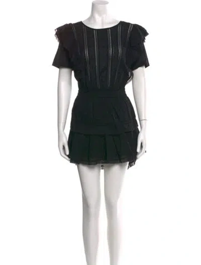 Pre-owned Loveshackfancy Scoop Neck Mini Dress In Black