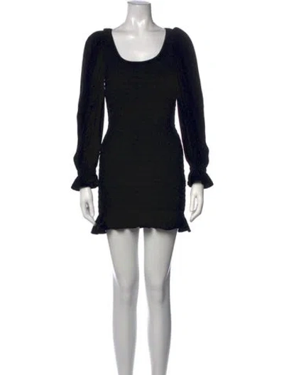 Pre-owned Loveshackfancy Scoop Neck Mini Dress In Black