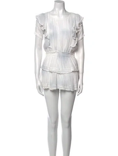 Pre-owned Loveshackfancy Scoop Neck Mini Dress In Blue