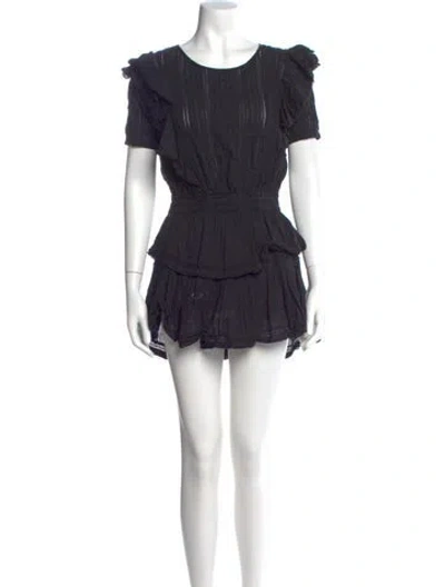 Pre-owned Loveshackfancy Scoop Neck Mini Dress In Blue