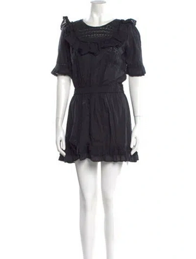 Pre-owned Loveshackfancy Scoop Neck Mini Dress In Blue