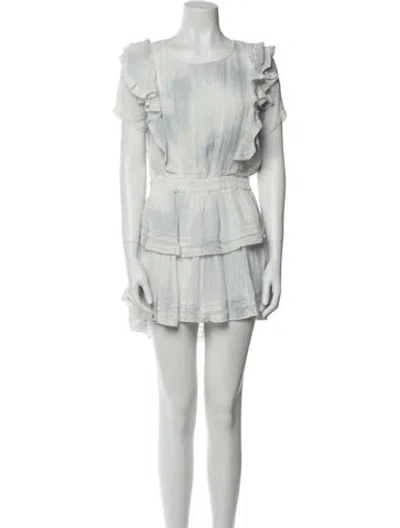 Pre-owned Loveshackfancy Scoop Neck Mini Dress In Blue