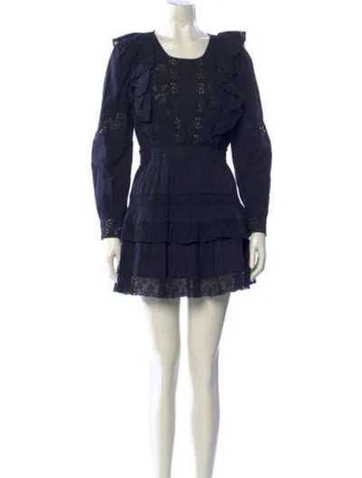 Pre-owned Loveshackfancy Scoop Neck Mini Dress In Blue