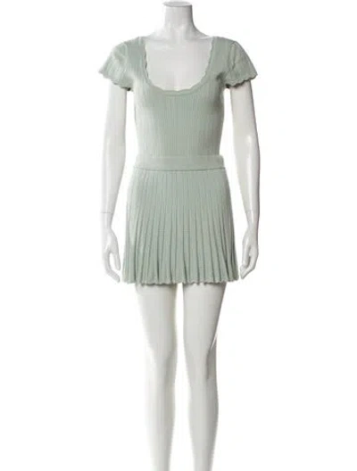 Pre-owned Loveshackfancy Scoop Neck Mini Dress In Blue