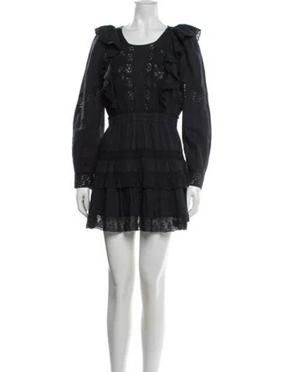 Pre-owned Loveshackfancy Scoop Neck Mini Dress In Blue