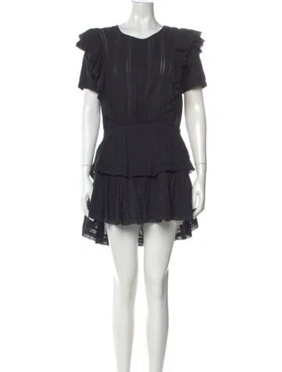 Pre-owned Loveshackfancy Scoop Neck Mini Dress In Blue