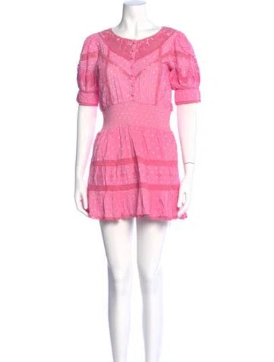 Pre-owned Loveshackfancy Scoop Neck Mini Dress In Multi