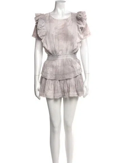 Pre-owned Loveshackfancy Scoop Neck Mini Dress In Multi