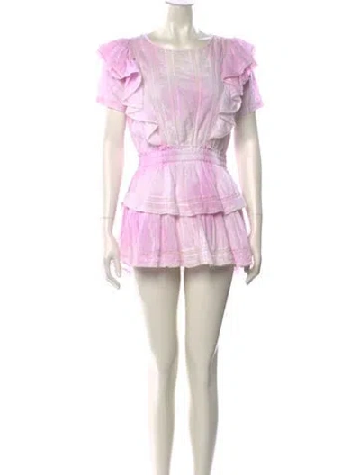 Pre-owned Loveshackfancy Scoop Neck Mini Dress In Multi