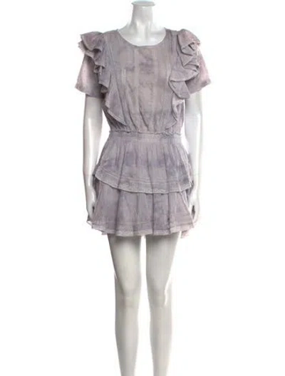 Pre-owned Loveshackfancy Scoop Neck Mini Dress In Neutral