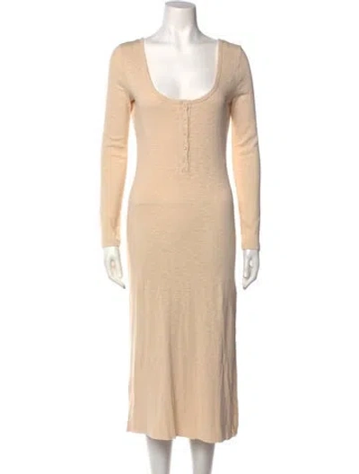 Pre-owned Loveshackfancy Scoop Neck Mini Dress In Neutral