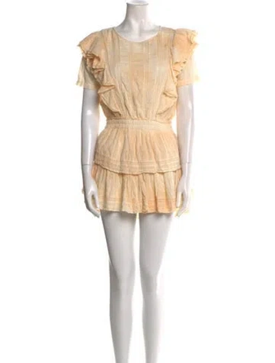 Pre-owned Loveshackfancy Scoop Neck Mini Dress In Neutral