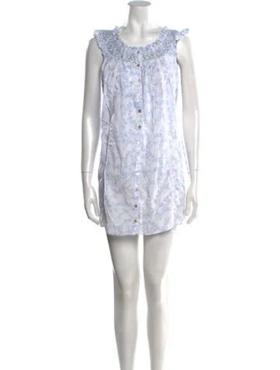 Pre-owned Loveshackfancy Scoop Neck Mini Dress In Neutral